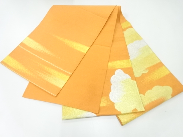  綴れ雲模様織出し袋帯